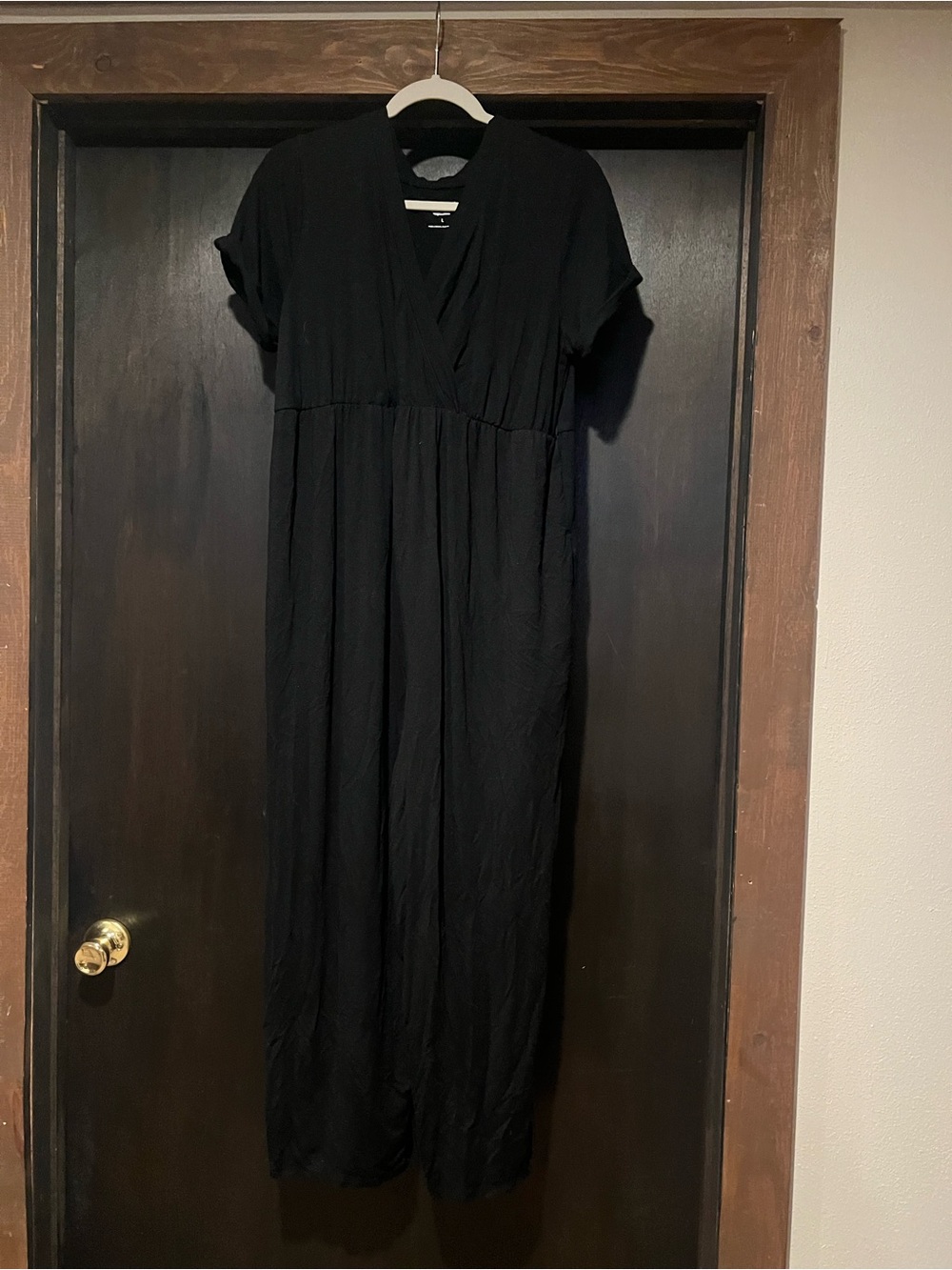 Women’s Maternity Black V-Neck Romper